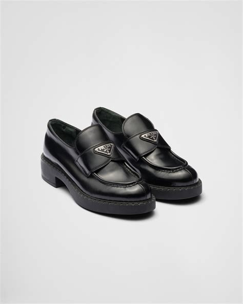 mocassini rossi prada|Chocolate brushed leather loafers .